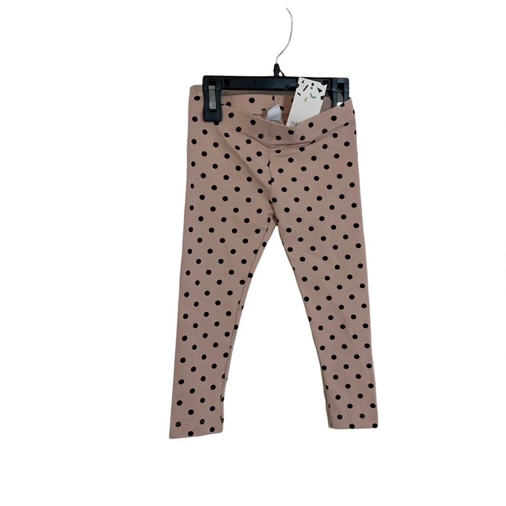 NWT Harper canyon pink Black Polka Dot girls leggings Size 3. 3778